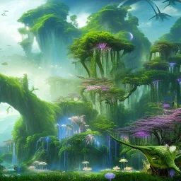 Romantic fantasy landscape inspired by the movie Avatar.