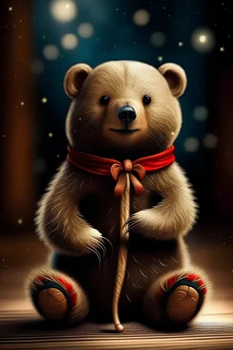 real, life, cute bear as a nutcracker, simple, , aura, stunning, vivid, beautiful, sitting