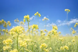 bottom half canola, detailed, top half sky, agriculture photography,