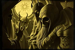Daguerrotype close up some mysterious figures, odd background, Hieronymus Bosch Max Ernst ambient light, by Minicavio Quollati and Marlost Endgulp, Amano, Botticelli, Alphonse Mucha