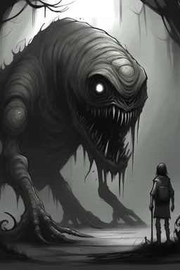 i whant a big realistic monster in the style of the scp foundation and horror