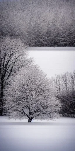 photograph of tree in the snow, landscape photography