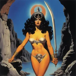 [art by Russ Meyer, Jason and the Argonauts (1963)] Deep within the forsaken crypts, the beautiful Circe, a formidable goddess, with a mortal woman’s voice. She is the sister of the baleful Aeetes, both being children of the Sun who lights the world, by the same mother. Her twin blades gleaming with the light of long-forgotten power. Before her, a swarm of feral demons snarls and claws, but they dare not advance. Her helm, adorned with the curved horns of a conquered beast, hides the scars of a