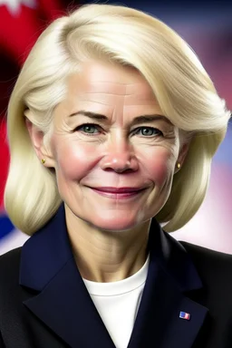 Liberal politician of norway with blonde hair middle length