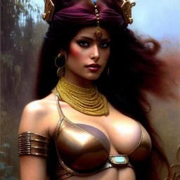 portrait beautiful face Leela - Futurama,busty,ancient metal armor balanciaga fashion clothe painting by gaston bussiere, greg rutkowski, yoji shinkawa, yoshitaka amano, tsutomu nihei, donato giancola, tim hildebrandt, oil on canvas, cinematic composition, extreme detail,fit full head inside picture,16k