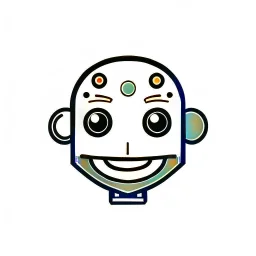 AI LOGO Robot simple, winking face happy