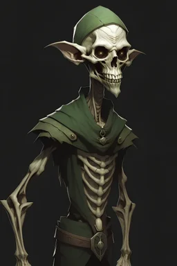 an elf, half skeleton