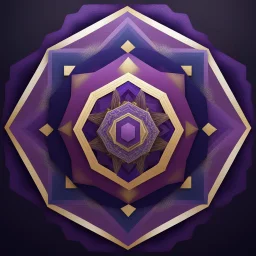 4 Geometrical Mandala Using Shapes Like (Hexagon And Square) These Colors: Purple, Navy-Blue, Maroon, Shining Golden, Shining Silver, And A Rustic Black.