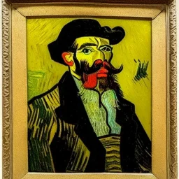 Retrato de un hombre de cuarenta y seis años con canas y barba de nombre Jacobo Santiago Mozos de estilo Vincent van Gogh