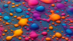 Multicoloured ink drops diffusing through water in fantastic patterns