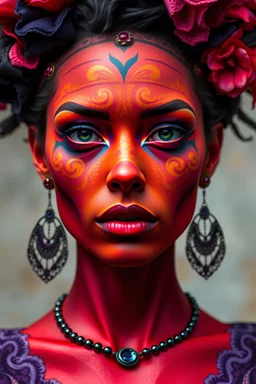 gothic face, vibrant colours