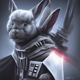 Darth vader as a rabbit in star wars movie