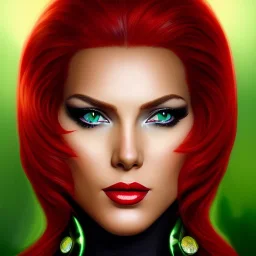 ultra detailed fullbody portrait of busty beautiful Black Widow, wearing skintight red costume, extremely detailed digital painting, intrincate, extremely detailed smiling face,crystal clear Big Green eyes, in the style of Adam Hughes , mystical colors , perfectly centered image, perfect composition, rim light, beautiful lighting,8k, stunning scene, raytracing