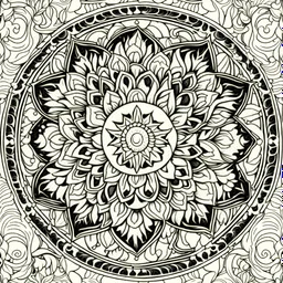 coloring page of mandala repeated pattern