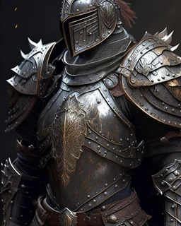 An armor made of a mixture of steel and leather, worn by a strong commander with magical power