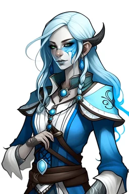 cleric woman pirate blue