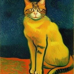 Portrait of a cat by Van Gogh