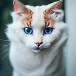 Cat photo, white fur, blue eyes, trending on unsplash