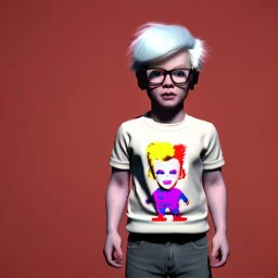 Andy warhol toddler, full body, soft skin, dramatic lighting, hyper realistic