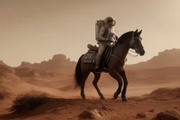 Riding horse astronaut mars unreal engine 5, octan render , cinematic view , wallpaper