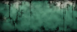 Black dark jade emerald green grunge background. Old painted concrete wall. Plaster. Close-up. Rough dirty grainy broken damaged distressed abandoned cracked. Or spooky scary horror concept. Design.