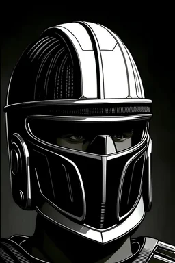Make a contour of a helmet from a black and white picture