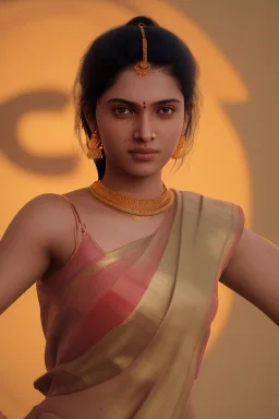 South Indian actress Samantha, by Mahmoud Sai, Cartographic, Circuitry, Golden Hour, Closeup-View, 16k, Lumen Global Illumination, Diffraction Grading