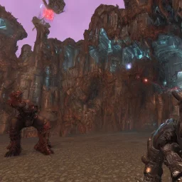 doom, Hexen, unreal tournament, first person shooter, video game sceenshots, doom 2, duke nukem, daggerfall, rtx, 90’s, world of warcraft, scifi, unreal engine, ashenvale, telraddis, beautiful, colorful, cyberpunk