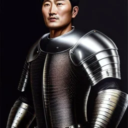 Ultra detailed fullbody Portrait in oil on canvas of Medieval Knight with plate armor,extremely detailed digital painting, extremely detailed face, crystal clear eyes, mystical colors ,perfectly centered image, perfect composition, rim light, beautiful lighting,masterpiece ,16k, stunning scene, raytracing, anatomically correct, in the style of Seung Eun Kim and Steve Jung Jeehyung Lee and Simon Bisley and uncannyknack.