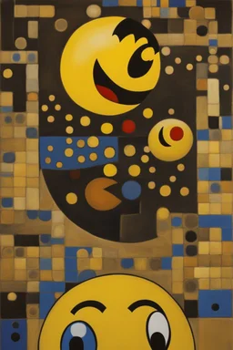 pac-man painted by gustav klimt