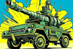 Pop art style anti Aircraft vehicle