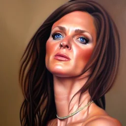 BrandX, lady, full-length, realistic detailed portrait painting, wide shot