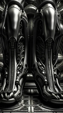 Woman body in Giger style, Kleopatra, feet
