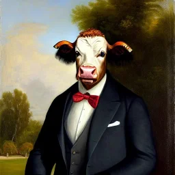 Presidential Portrait of a Cow, Suit and Tie