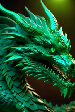 emerald dragon in a colour backdrop, high detail 8k