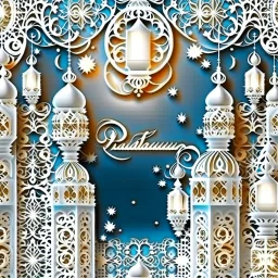 White sparking ramadan's greetings