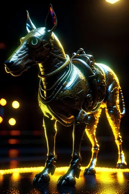 Glowing bird dog horse warrior alien , unreal engine 5, concept art, art station, god lights, ray tracing, RTX, lumen lighting, ultra detail, volumetric lighting, 3d