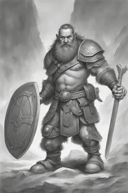 Defender dwarf with a shield