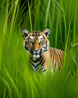 junger Tiger im hohen grass