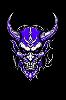 logo white writing devil demon666 purple