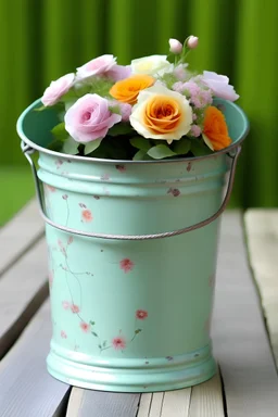 flowers bucket
