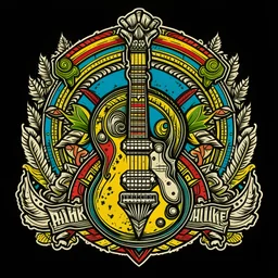 emblem of a rockband named paakki hippie colors