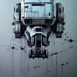 photorealistic at-at pilot helmet with weathered painting , illustration on coarse canvas by <agnes cecile> and <Yoji Shinkawa>, ornate and intricate details , soft smooth lighting, ultra detailed concept art,