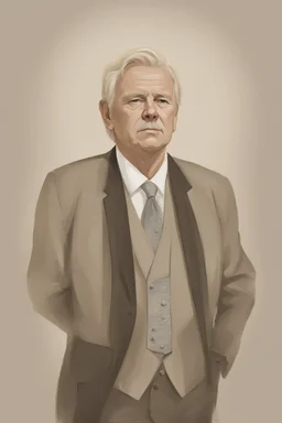 Portrait of a blonde germanic 60 year old male big politician by Neale Worley