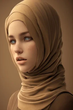 mø, high light ,brown tones, hijab, covered head