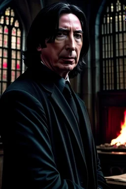 I want a picture that 's more realistic , more Professor Snape , with a high level of horror , and I want Hogwarts behind him .