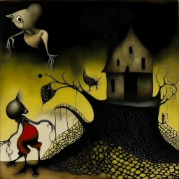 Cirrhosis grotesque overdose, abstract surrealism, by Phlegm and Dave McKean and Joan miro, silkscreened mind-bending illustration; warm colors, off-centered fragmented composition, stages of dark shines overdose of grotesque, Expressionism