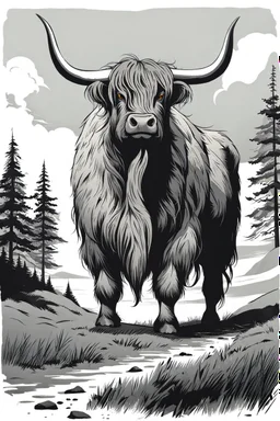 Giant highland cow monster