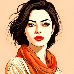 Kimia hosseini Iranian model, vector art, portrait, stylish