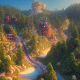 hollywood hill made of felt, 8k quality, hyper realistic, 3d render